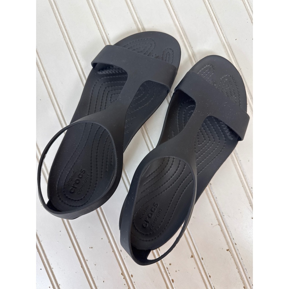 Crocs Serena Sandal Women's Size W 10 Black Strappy Lightweight Comfort Gorpcore